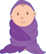 cartoon baby wrapped in a towel
