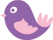 purple cartoon bird